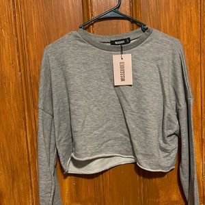 grey missguided long sleeve crop top